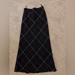 Harold's Black Pencil Skirt with Red and White Argyle